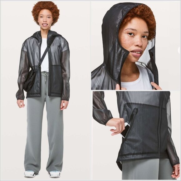 Lululemon Womens Sheer Joy Jacket Black Sz 6 NWOT Full Zip Waterproof Jacket - Picture 8 of 10